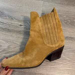 Zara Suede Cowboy Ankle Boots
